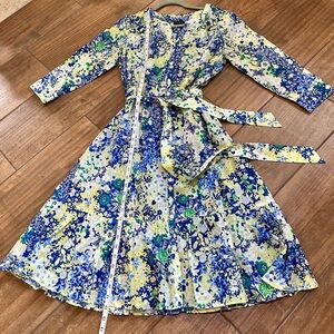 Talbots fit and flare floral dress size 6